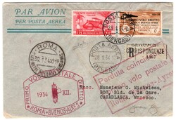1934 Cirenaica - volo Roma-B.Aires - racc. aerea da Bengasi 28.1.34 ...