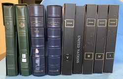 Materiale filatelico - 8 scatoloni con album tra cui GBE e Marini ...