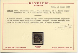 C.L.N. Valle Bormida - Monumenti distrutti 10 c. non emesso (8). Raro ...