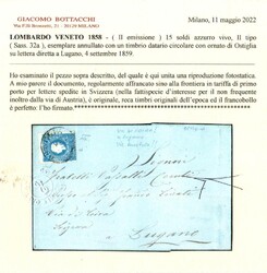 Svizzera - da OSTIGLIA 4/9 (59) a Lugano con 15 s. azzurro vivo (32a) ...