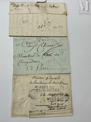 VOSGES 82. Bel ensemble période 1760-1890 de marques postales, plis ...