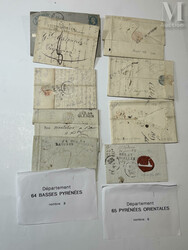Département 56 NIEVRE à 66 PYRENEES ORIENTALES. Une dizaine de plis ...