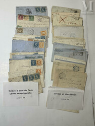 PARIS. Remarquable ensemble de plus de 1200 plis d'oblitérations ...