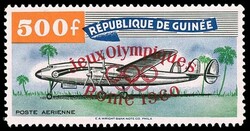 1960 50-100fr & 100-500fr Airpost Olympics set of 5 mint, F-VF NH ...