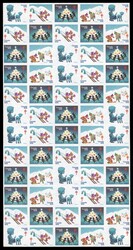 1978 Christmas Seal, a full IMPERFORATE sheet of 100, scarce, VF NH