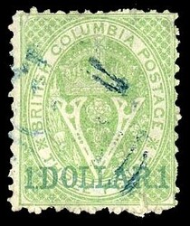 $1 on 3p Green used, couple pinpoint thins, lightly cancelled and ...