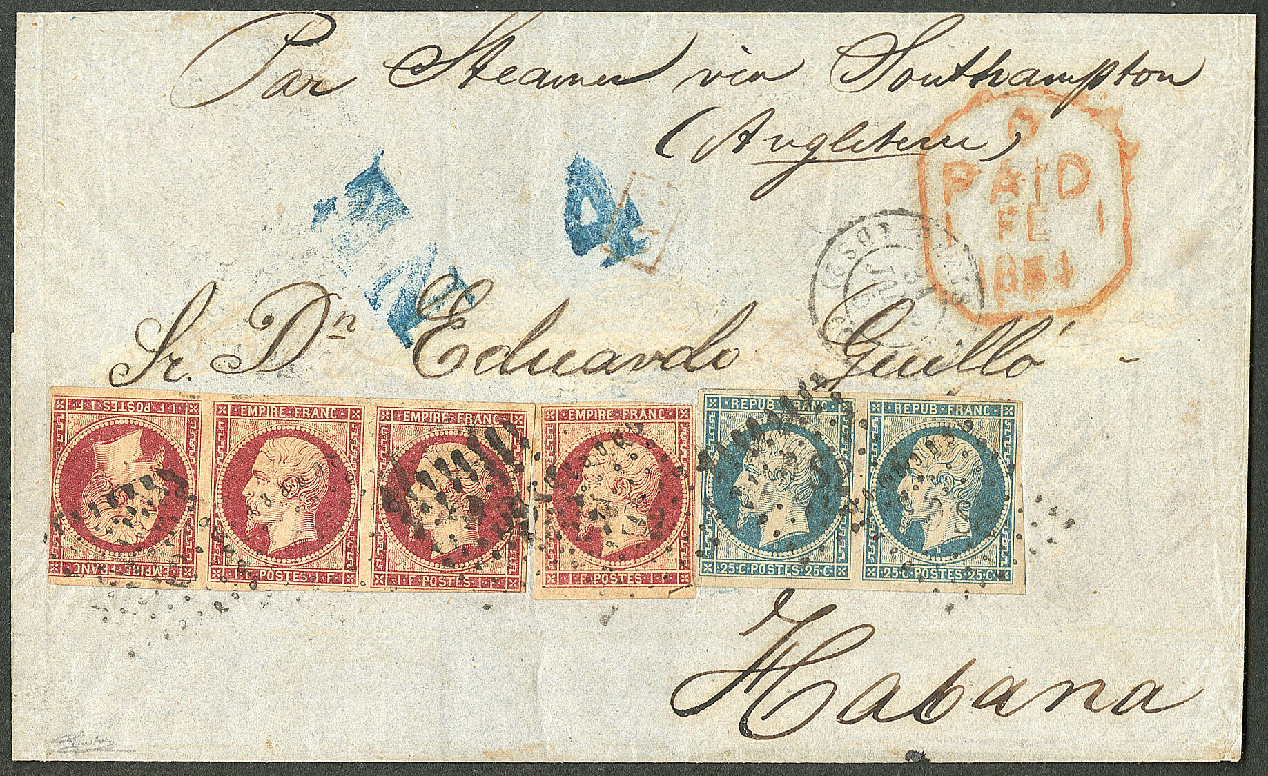 Empire non dentelé. Deux émissions. Nos 18b dans une bande de trois ...