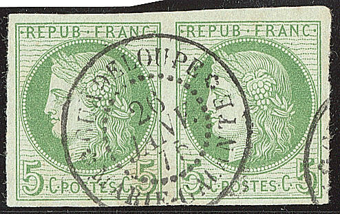Précurseurs. CG 17, paire obl cad "Marie Galante", 26 janv 75, ...