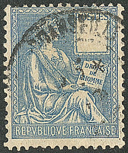 Mouchon. Chiffres absents. No 114b, obl cad Marseille, pli d'angle ...