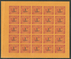 ** Taxe. Non dentelé. No 60, panneau de 25 ex, encadré. - TB (cote ...