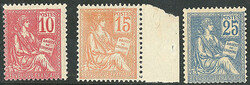 ** Mouchon. Recto-verso. Nos 112d, 117b bdf, 118b. - TB (cote Yvert: ...