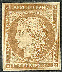 No 1, bistre-jaune, très frais, très jolie pièce. - TB. - RR (cote ...