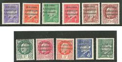 Annemasse. Nos 1 à 10, 11a surcharge renversée. - TB (cote Yvert: ...