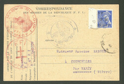 Maquis du Loup. No 1, bdf, sur CP officielle avec divers CS FFI rouge ...