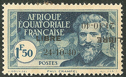 France-Libre. Double surcharge dont une renversée. No 140D. - TB. - R