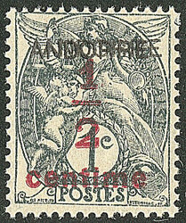 Double surcharge. No 1a, très frais. - TB. - R (cote Yvert: 4500 €)