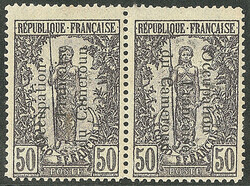 Occupation française. Paire avec surcharge tête-bêche. No 63b, ...