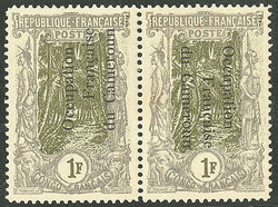 Occupation française. Paire avec surcharge tête-bêche. No 65b, ...