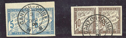 CANTON. Précurseurs. Taxe. CG 18 paire bdf, 19 paire, obl cad ...