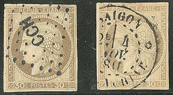 Précurseurs. CG 20, obl losange "CCH" et Saïgon, un ex aminci. - TB ...