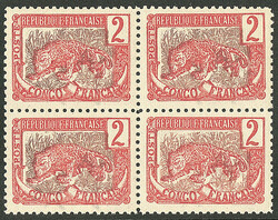 Erreur de couleur. No 28b, bloc de quatre, très frais. - TB (cote ...