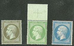 Nos 19, 20 bdf avec croix de repère, 22. - TB (cote Yvert: 1020 €)