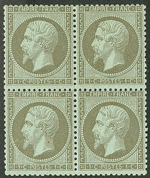 No 19a, bloc de quatre (un ex point de rouille et 2 ex). - TB (cote ...