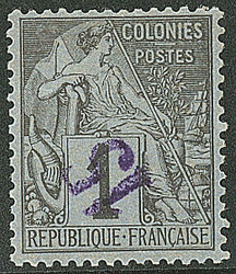 Surcharge renversée. No 1a, très frais et bien centré. - TB (cote ...