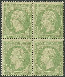 No 20, bloc de quatre (un ex). - TB (cote Yvert: 1750 €)