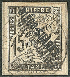 Taxe. Double surcharge. No 9a, sur support. - TB (cote Yvert: 685 €)