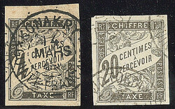 Précurseurs. Taxe. CG 4 obl cad Konakry, CG 8 obl cad Victoria. - TB