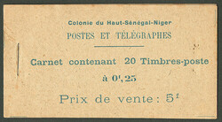 HAUT-SENEGAL ET NIGER. Carnet. No C25, carnet de 20t N°25, gomme ...