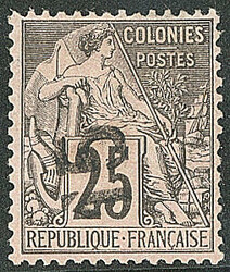 Surcharge verticale. No 5A. - TB (cote Yvert: 420 €)