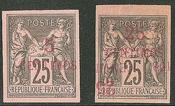 Non dentelés. Nos 5d, 5e. - TB (cote Yvert: 405 €)