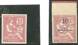 Non dentelé. Nos 12b, 29b bdf. - TB (cote Yvert: 430 €)