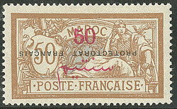 Surcharge renversée. No 50a. - TB (cote Yvert: 255 €)