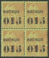 No 6, bloc de quatre, infime rousseur sur un ex mais très frais et ...