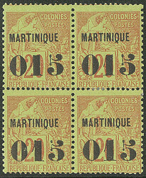 No 6, bloc de quatre (deux ex). - TB (cote Yvert: 630 €)