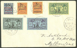 Nos 58A + 58 + 59 + 64 + 66 + 67, sur enveloppe de Nov 1920 pour ...