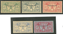 Taxe. Nos 6 à 10, des rousseurs sinon TB (cote Yvert: 900 €)