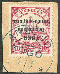 Surcharge renversée. No 45a, sur petit fragment. - TB. - RRR ...