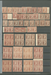 No 46, 105 ex dont paire et bloc de quatre, nuances et variétés ...