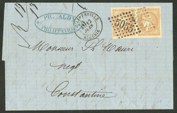 Algérie. Philippeville. No 43B paire obl gc 5055 sur lettre pour ...