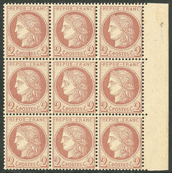 No 51, rouge-brun, bloc de neuf bdf (un ex). - TB (cote Yvert: 1950 ...