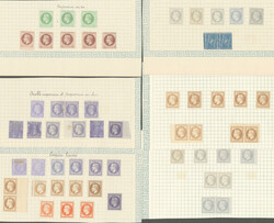 Empire lauré. 4c (43 dont RV), 30c (125), Sage 15c paire, Joubert ...