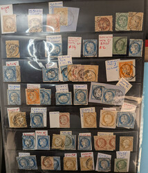 Oblitérations cachets à date. Lot 1860-1900, ensemble d'environ ...