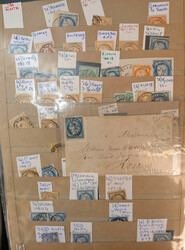 Oblitérations cachets à date. Lot 1860-1900, ensemble d'environ ...