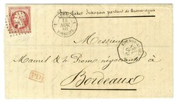 Ancre / N° 24 Càd octo BUENOS-AYRES / * 12 OCT. 66 sur lettre pour ...