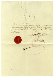 Lettre avec belle vignette datée de Bonn le 15 Pluviose An 7 signée ...