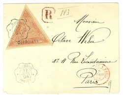 Càd DJIBOUTI / POSTES / N° 4 sur lettre recommandée pour Paris. ...